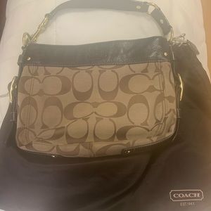 Coach brown and beige shoulder bag